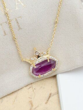 NEW Kendra Scott Disney Elisa Gold Mauve Mother Pearl 'Caring' Necklace